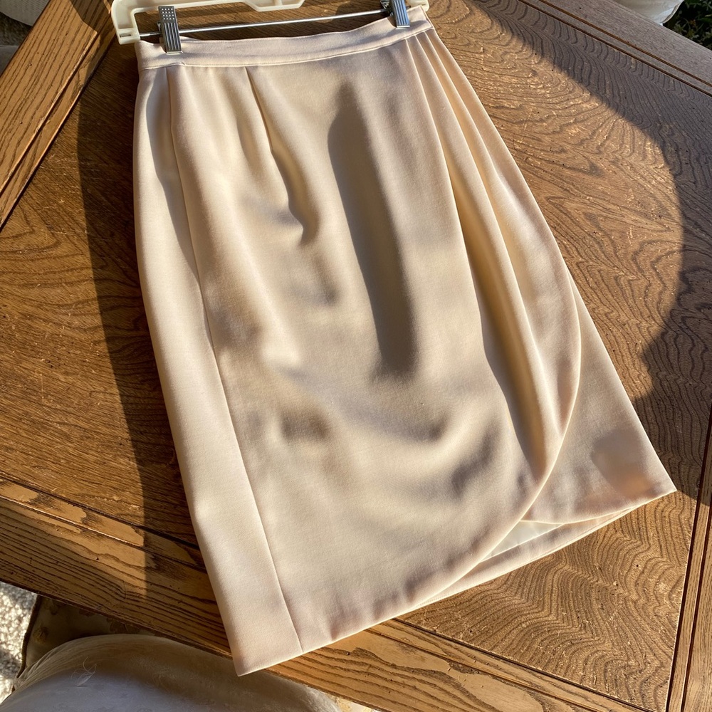 Vintage Nordstrom Midi Skirt, Approx Size 10, Rare Cream Color